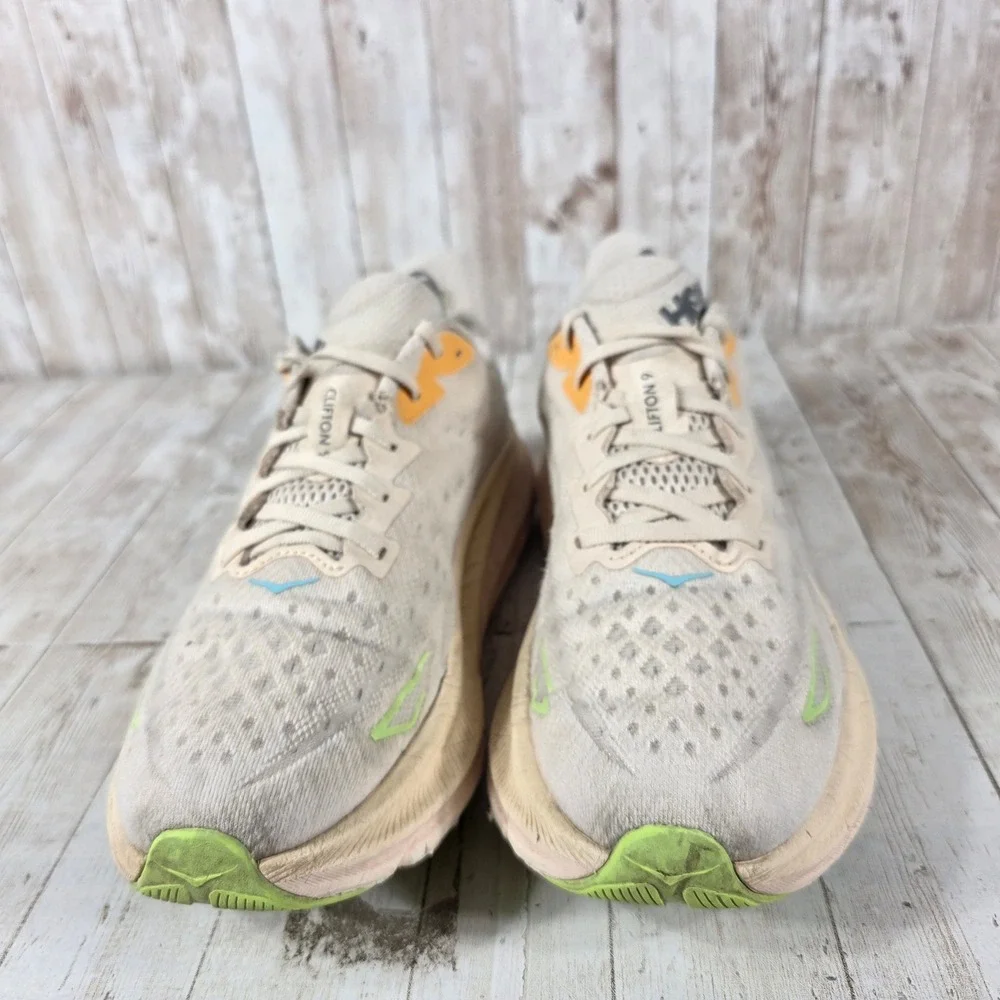 Hoka Clifton 9 Women 10B Eggnog Oat Milk Running Shoes 1127896‎ VLS Neutral